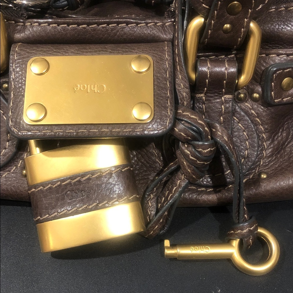 CHLOE Paddington Brown Leather Small Bag with Lock, Key, Dust Bag, COA NWOT MINT - Picture 14 of 17